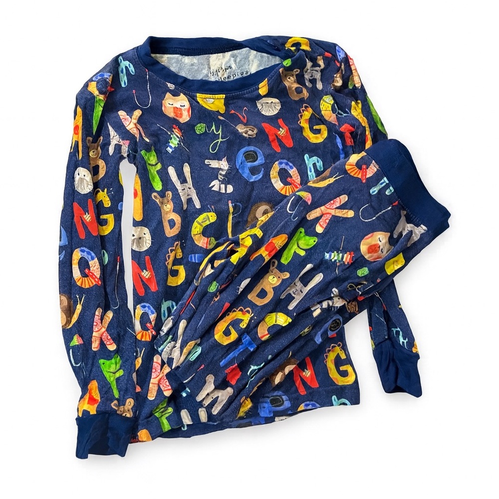🔠 Little Sleepies “Alphabet Friends” Long Sleeve Pajama Set (4T)